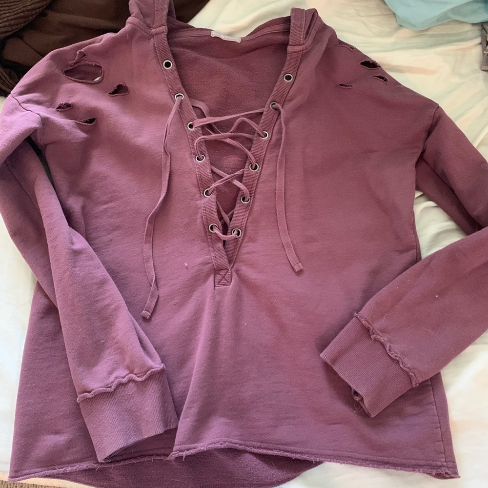 Long sleeve pink hoodie